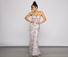 Cordelia Formal Sequin A-Line Dress Ins Street