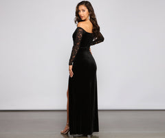 Larsa Formal Velvet And Lace Mermaid Dress Ins Street