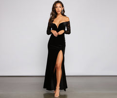 Larsa Formal Velvet And Lace Mermaid Dress Ins Street