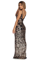 Sierra Formal Sequin Scroll Dress Ins Street