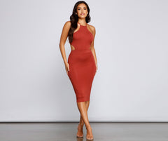 Sleek Trendsetter Lace Up Midi Dress Ins Street