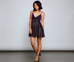 Shimmering Nights Glitter Skater Dress Ins Street