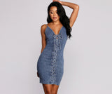 Laced Up In Denim Dress Ins Street