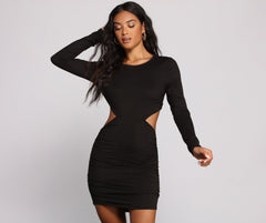 Cut To The Chase Knit Mini Dress Ins Street