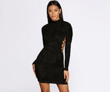 Lace Up Suede Mini Dress Ins Street