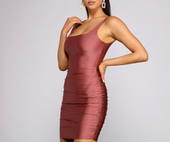 Sleek And Stunning Ruched Knit Mini Dress Ins Street