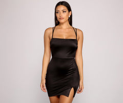 Sleek And Strappy Satin Mini Dress Ins Street