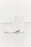 MMShoes Work For It Matte Lug Sole Chelsea Boots in White Ins Street