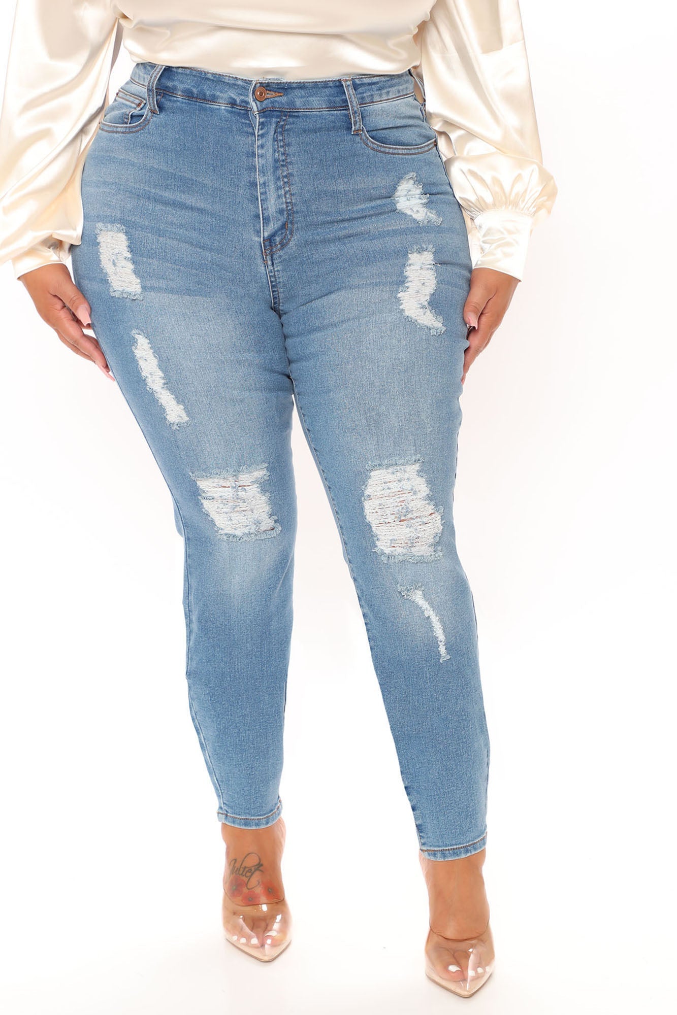 Say Yes To Distress Again Jeans - Medium Wash Ins Street