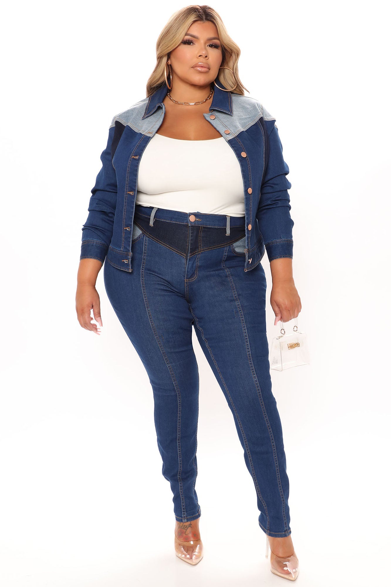 Nice To Meet Ya Colorblock Skinny Jeans - Dark Wash Ins Street