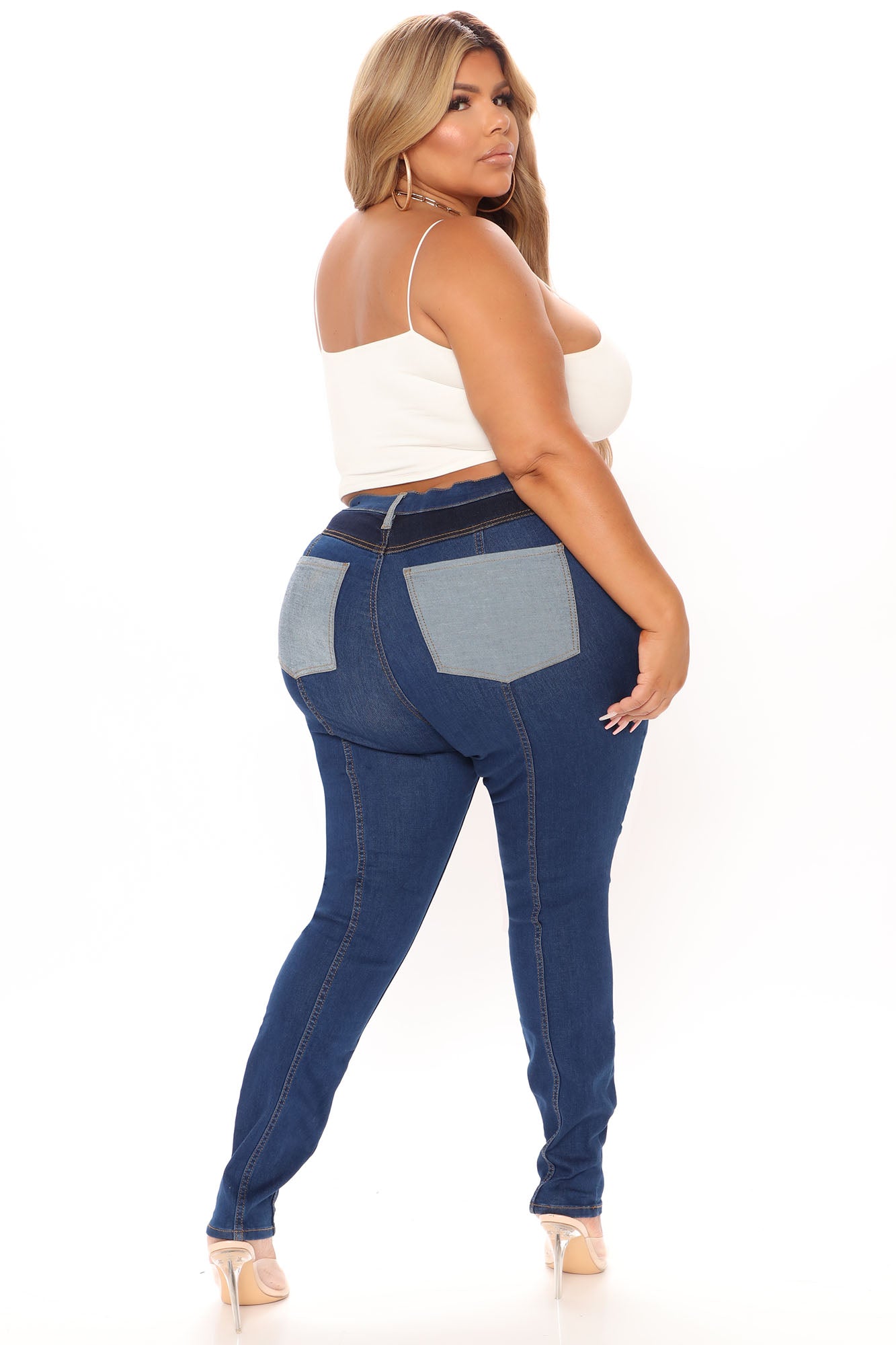 Nice To Meet Ya Colorblock Skinny Jeans - Dark Wash Ins Street