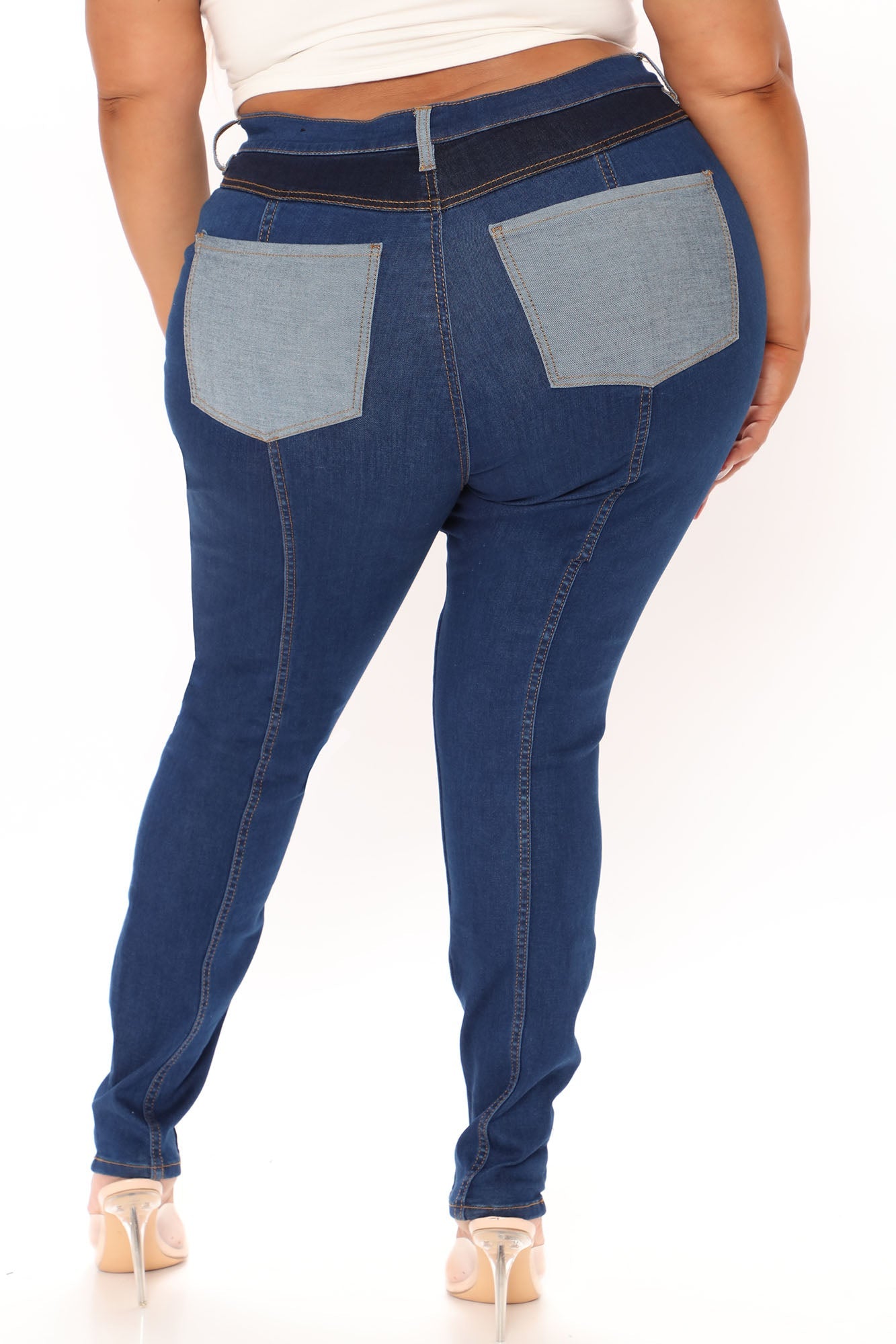 Nice To Meet Ya Colorblock Skinny Jeans - Dark Wash Ins Street