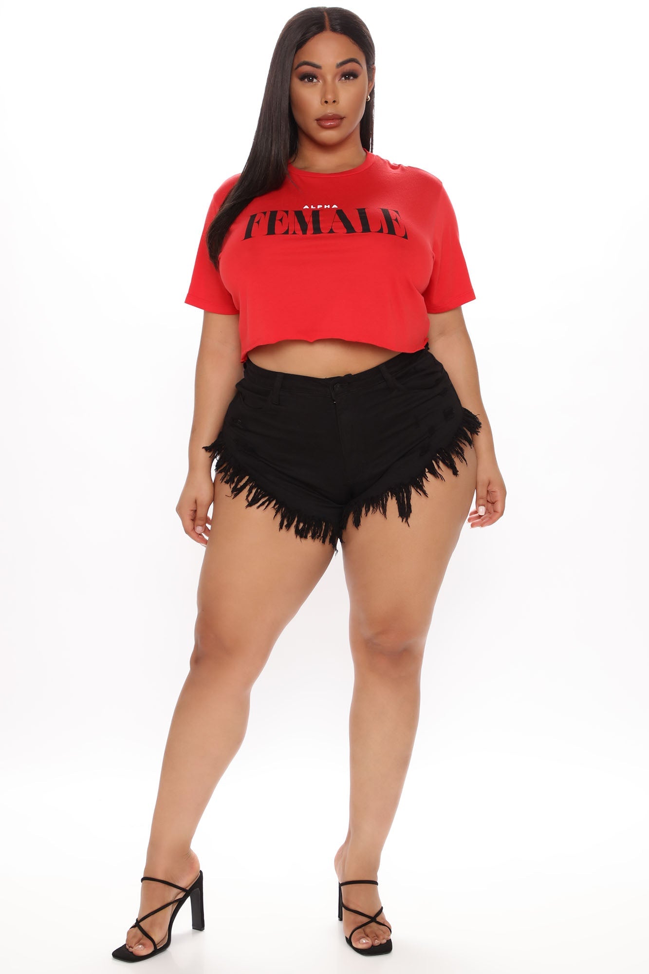 Crazy Little Fringe Distressed Denim Shorts - Black Ins Street