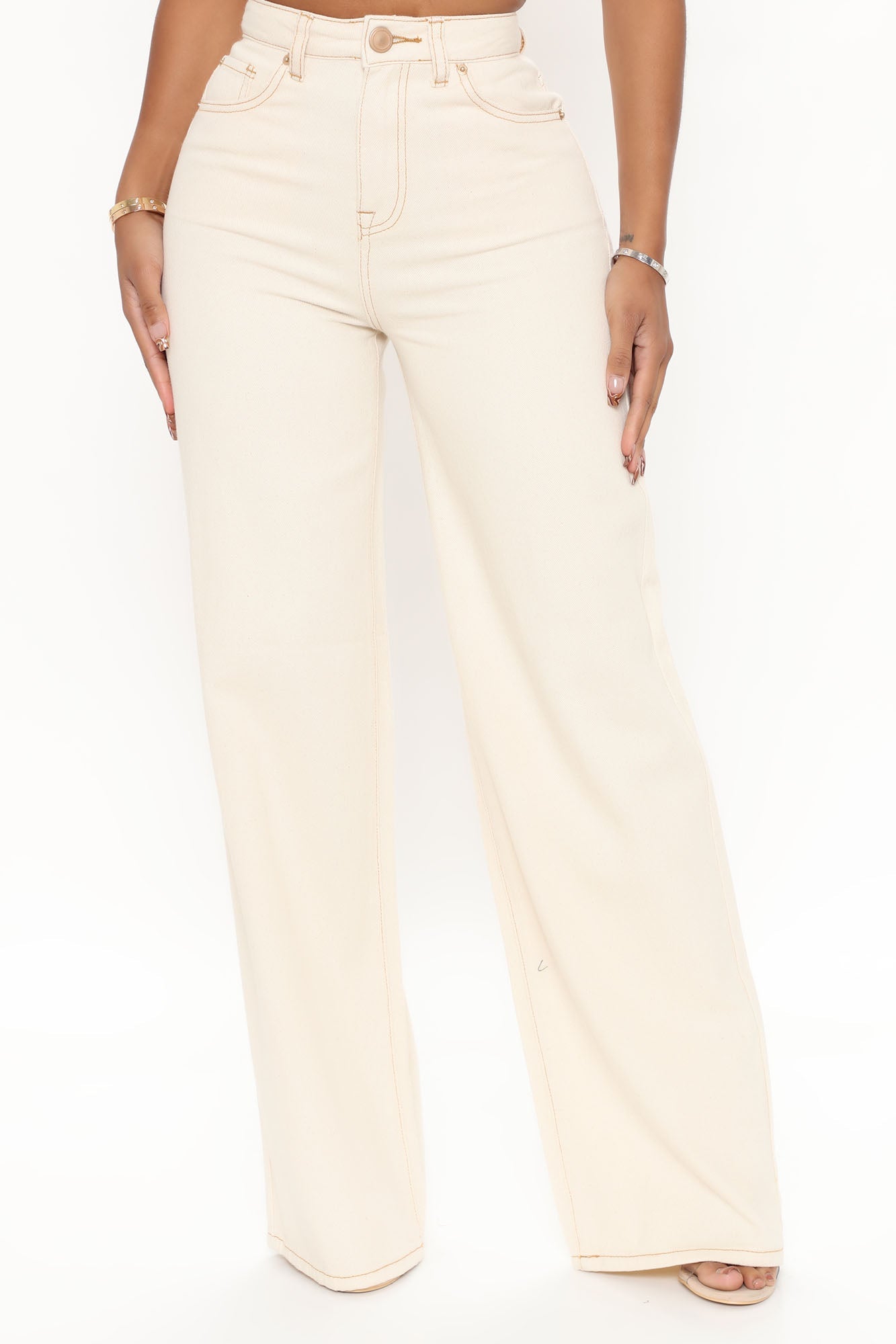 Natural Attraction Non Stretch Wide Leg Jeans - Sand – InsStreet