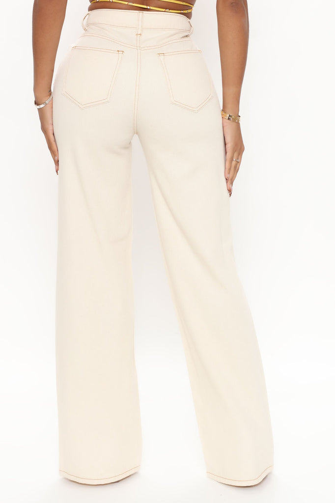 Natural Attraction Non Stretch Wide Leg Jeans - Sand – InsStreet