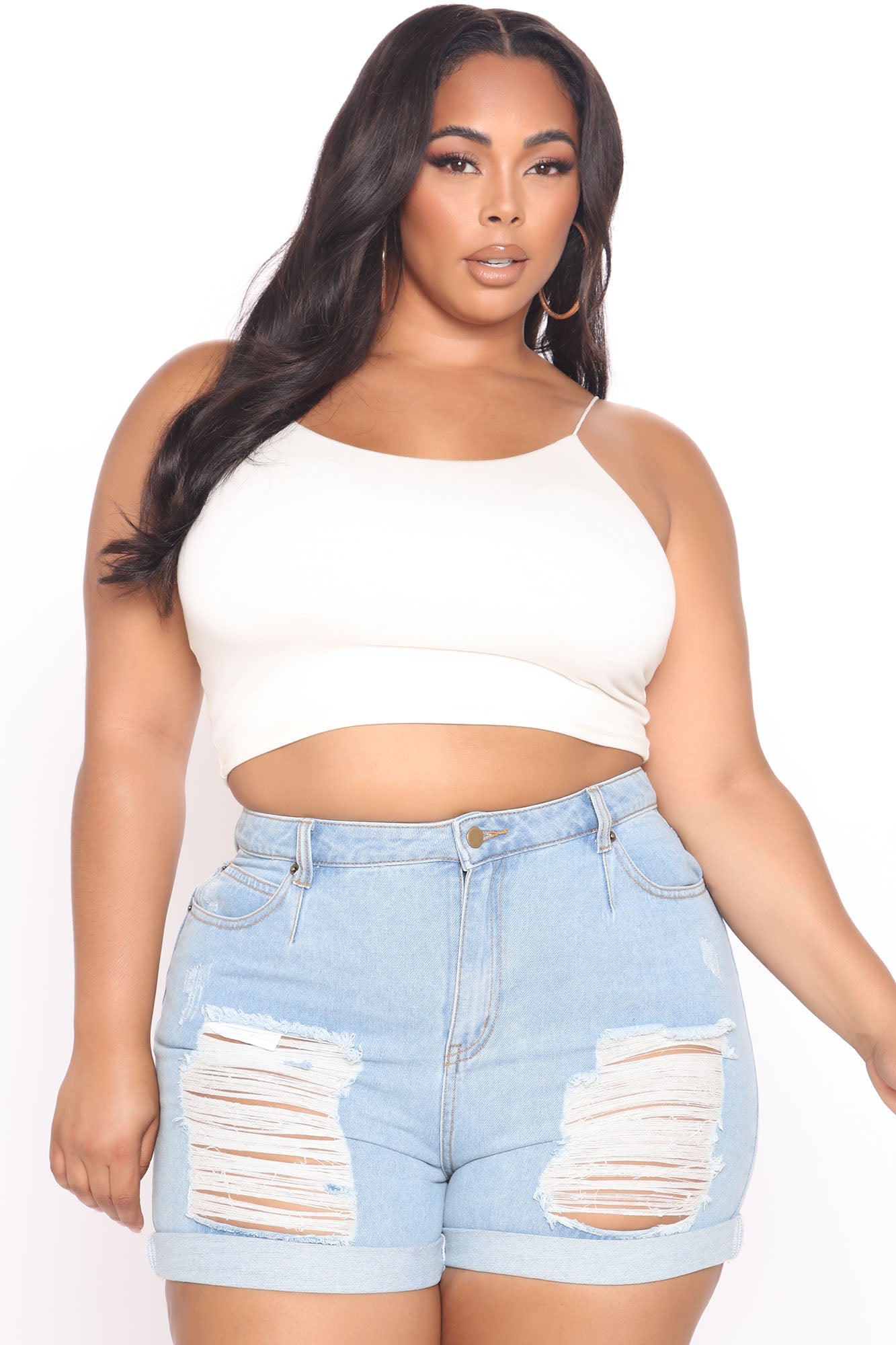 Going Bad High Rise Denim Shorts - Light Wash Ins Street