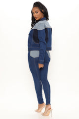 Nice To Meet Ya Colorblock Skinny Jeans - Dark Wash Ins Street