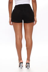 Ella High Rise Denim Shorts - Black Ins Street