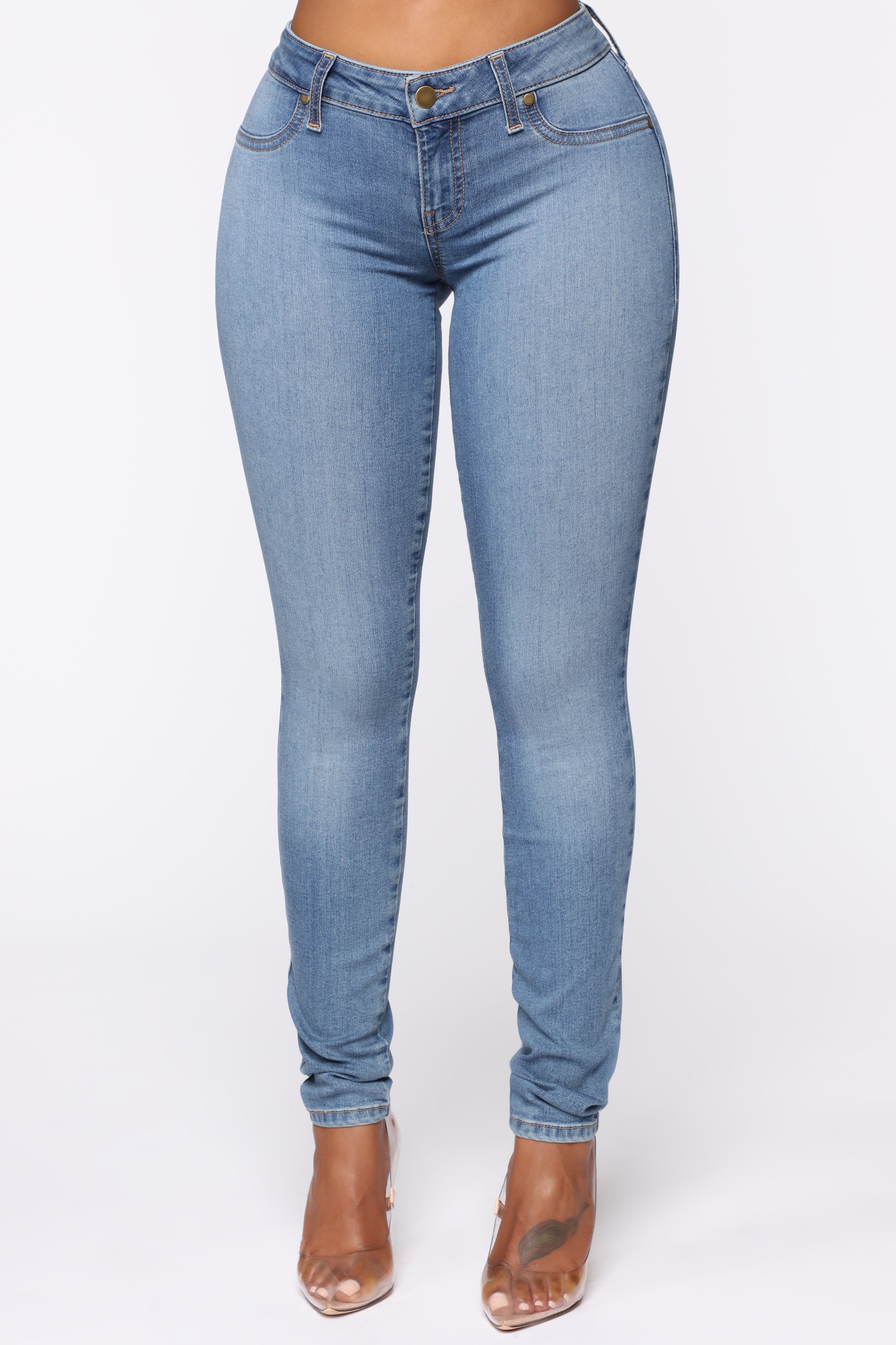 Flex Game Strong Low Rise Skinny Jeans - Light Blue Wash Ins Street