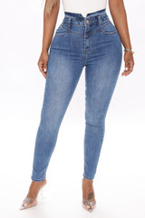 Adelaide Super High Rise Skinny Jeans - Medium Blue Wash Ins Street
