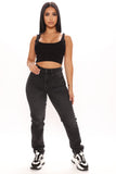 90's Iconic Straight Leg Jeans - Black Ins Street