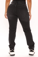 90's Iconic Straight Leg Jeans - Black Ins Street