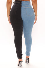 Two Tone For What Sculpting Skinny Jeans - Blue/combo Ins Street