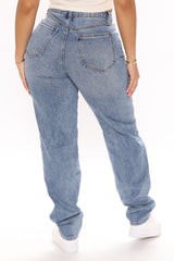 Beat You To It Straight Leg Jeans - Medium Blue Wash Ins Street