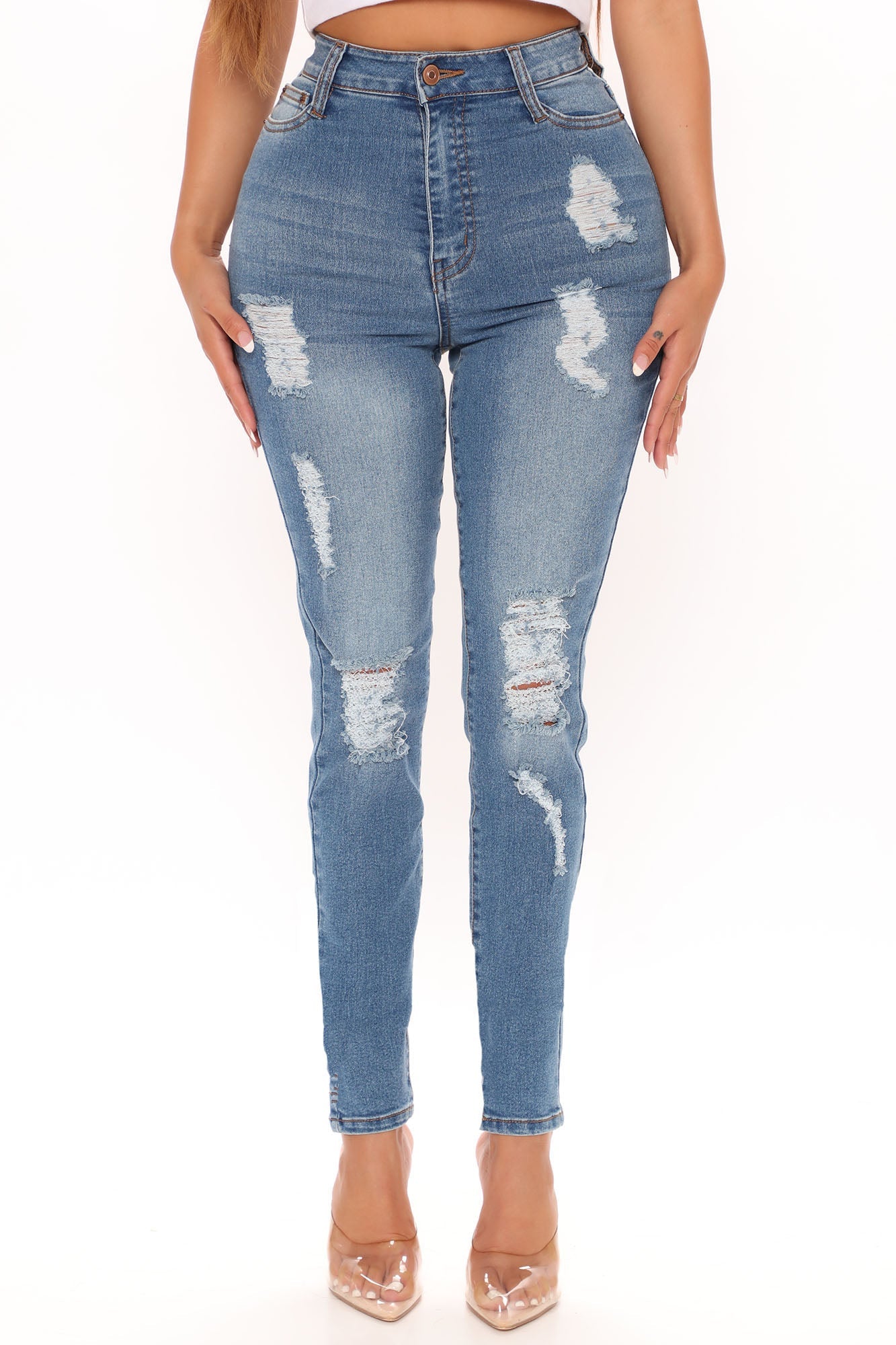 Say Yes To Distress Again Jeans - Medium Wash Ins Street