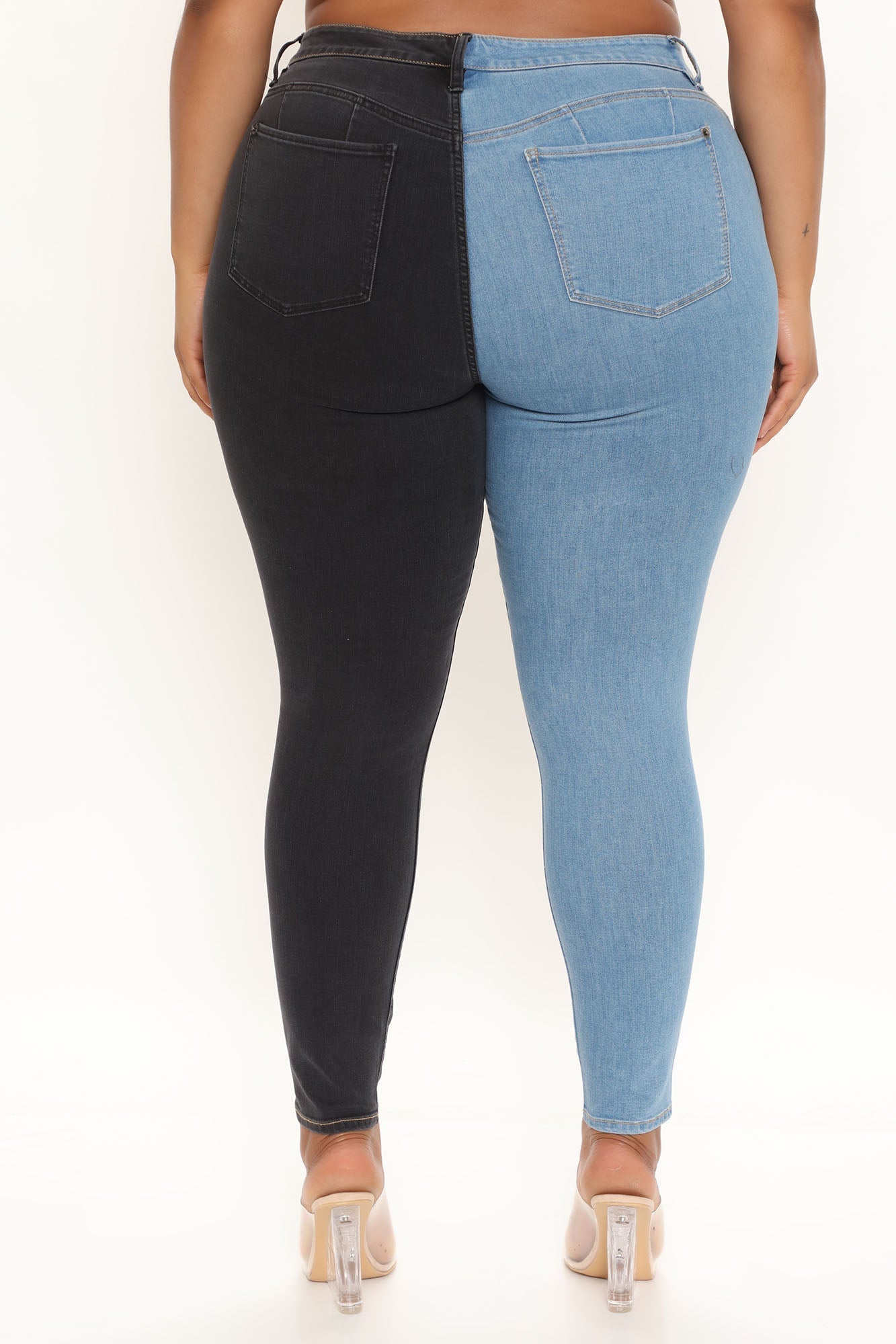 Two Tone For What Sculpting Skinny Jeans - Blue/combo Ins Street