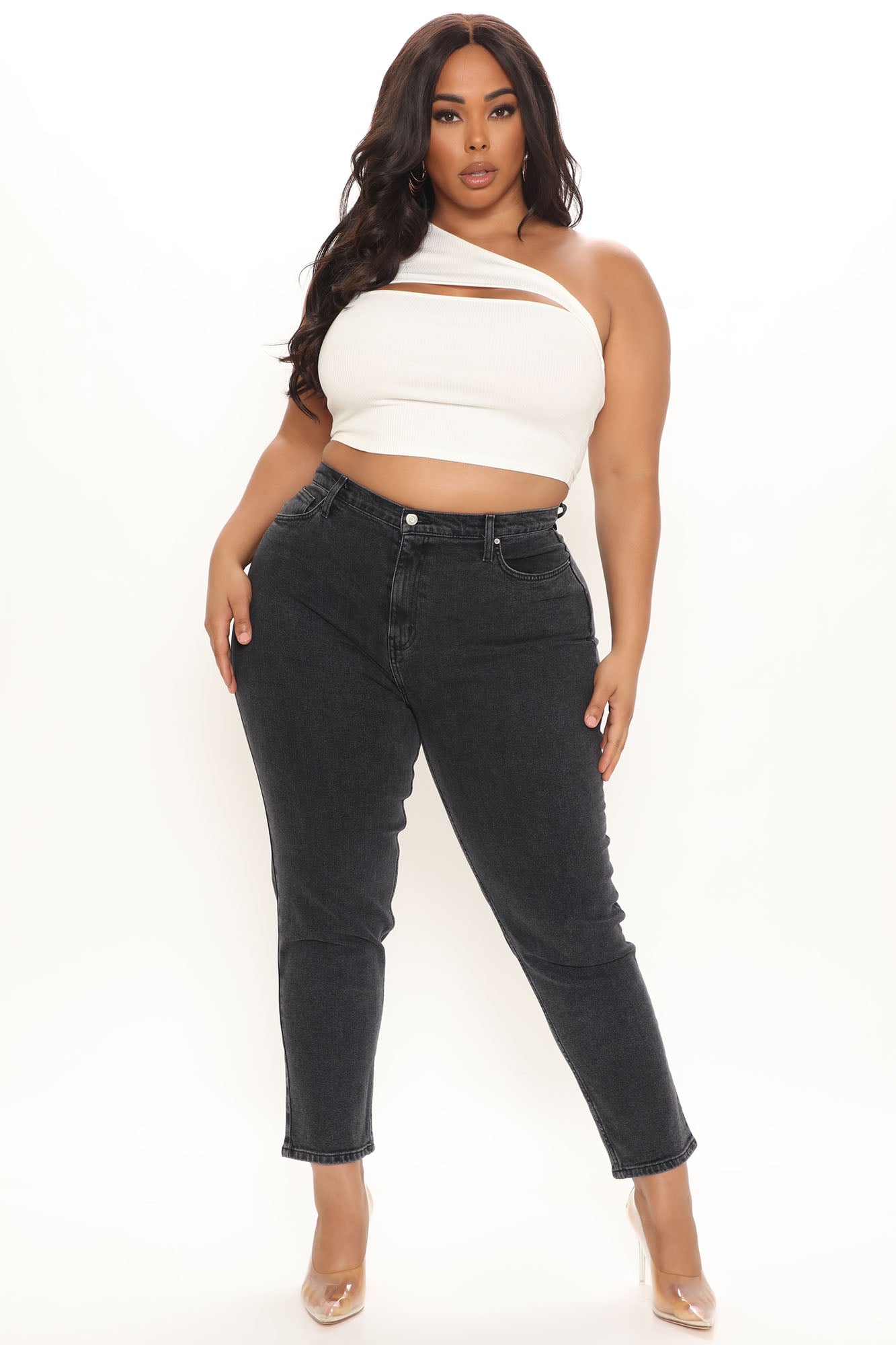 Very Special High Rise Mom Jeans - Black Ins Street