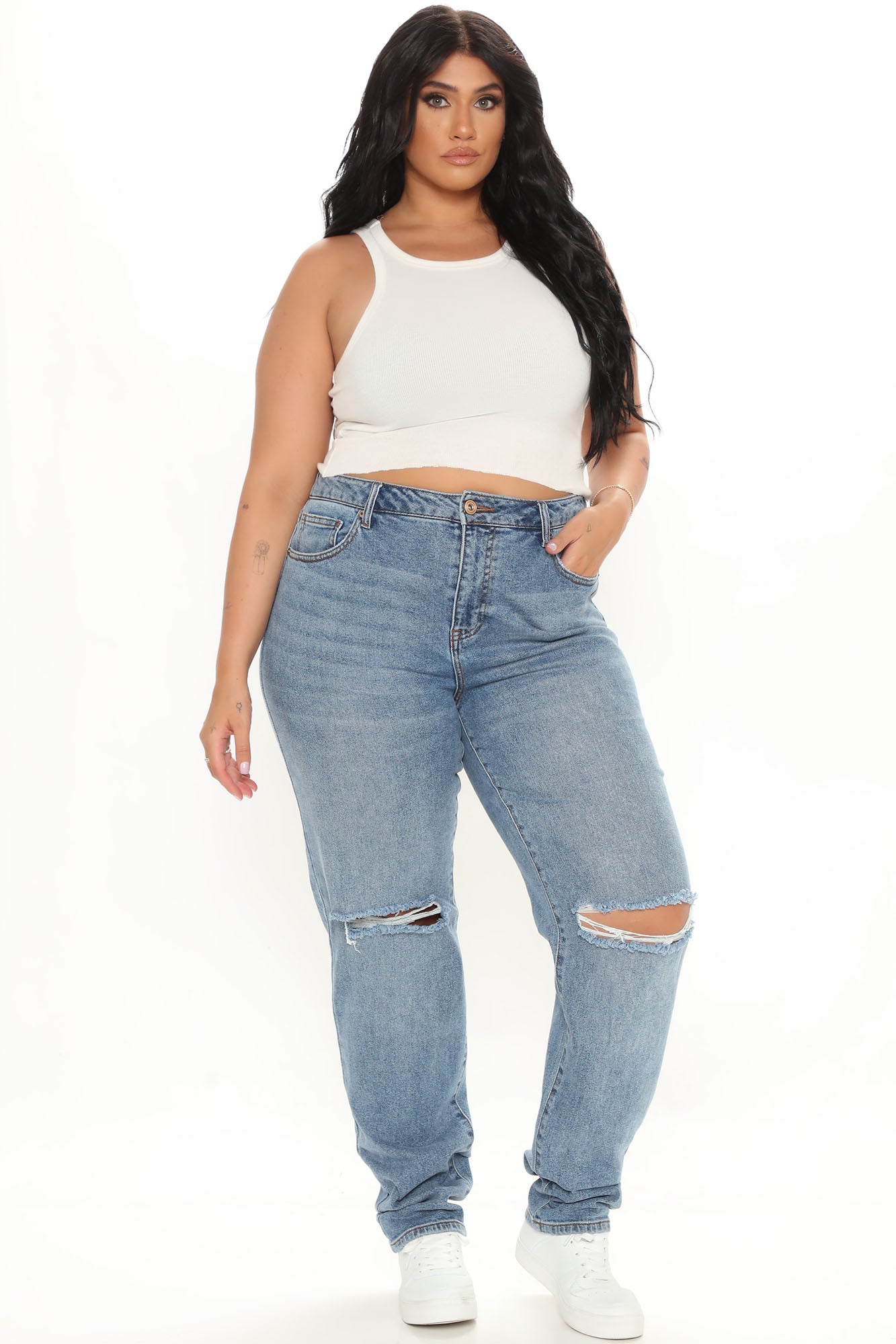 Beat You To It Straight Leg Jeans - Medium Blue Wash Ins Street
