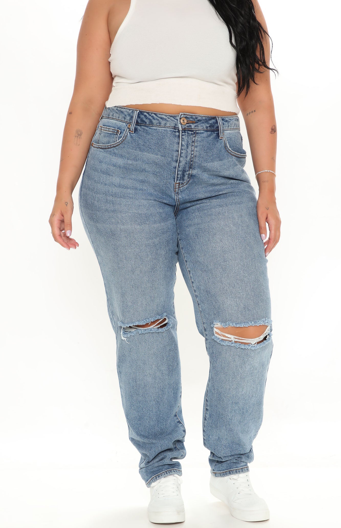 Beat You To It Straight Leg Jeans - Medium Blue Wash Ins Street