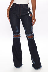 Dazed For Days Flare Jeans - Dark Denim Ins Street
