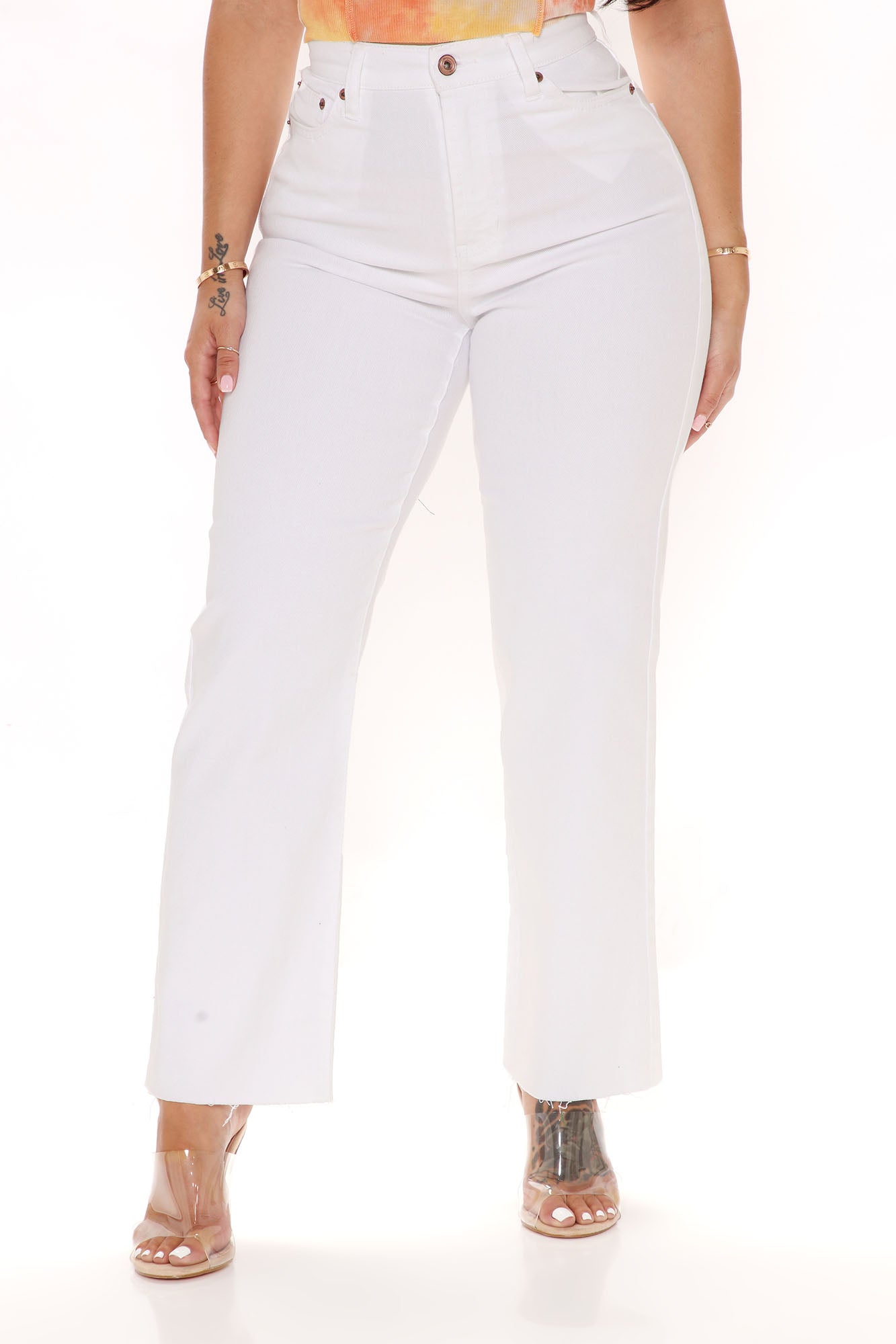 Life Is Breezy Straight Leg Jeans - White Ins Street