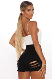 All The Booty Ripped Denim Shorts - Black Ins Street