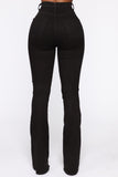 Here To Stay Flare Jeans - Black Ins Street