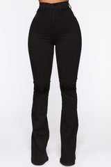 Here To Stay Flare Jeans - Black Ins Street