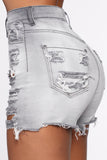 Keep In Touch Distressed Shorts - Grey Ins Street