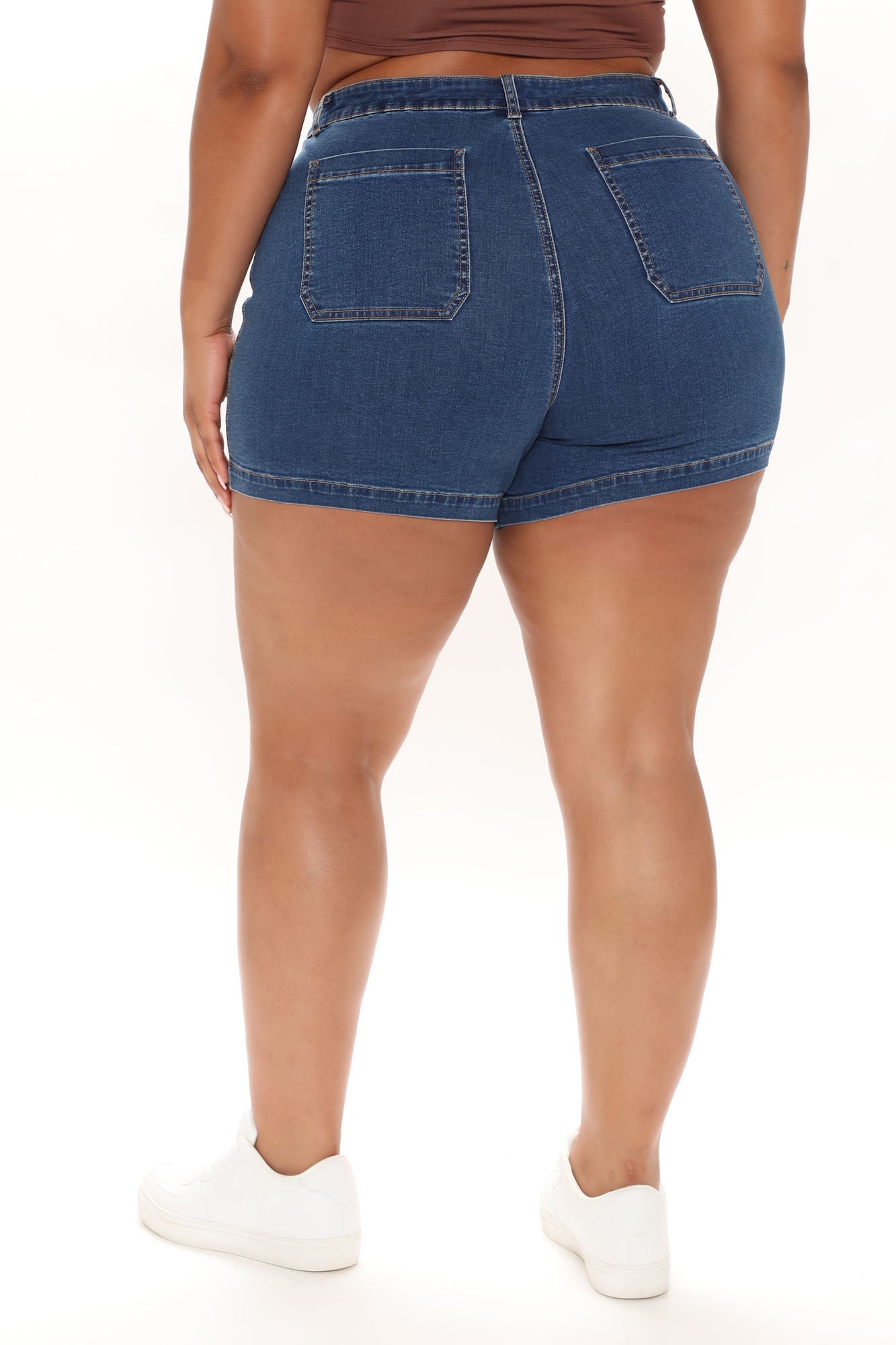 High Spirits Super Stretch Denim Shorts - Medium Blue Wash Ins Street