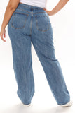 Crossover Straight Leg Jeans - Medium Blue Wash Ins Street