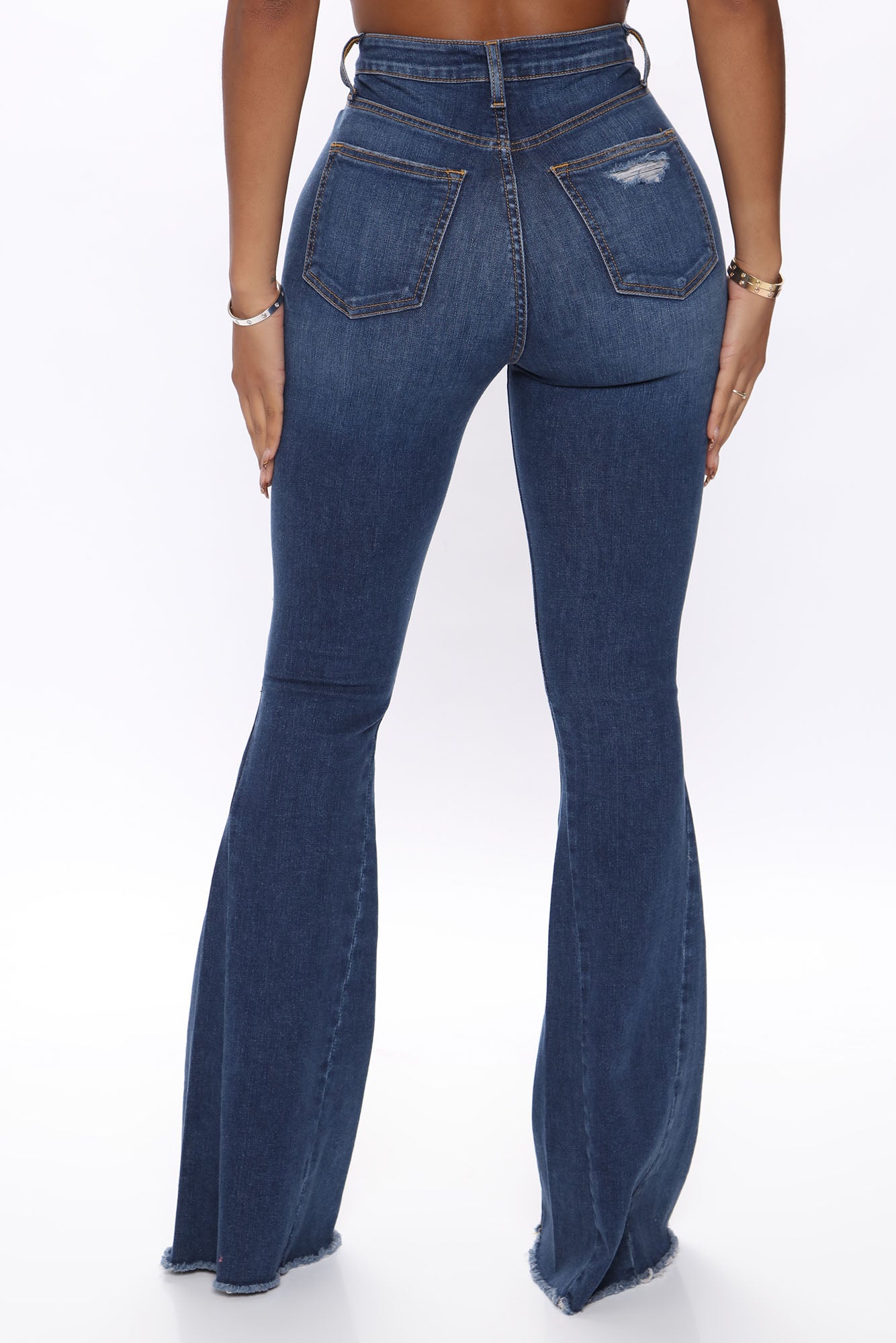 Soft Spot Ripped Flare Jeans - Dark Wash Ins Street