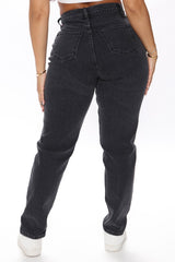 Very Special High Rise Mom Jeans - Black Ins Street