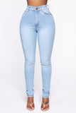 Marilyn High Waisted Skinny Jeans - Light Wash Ins Street