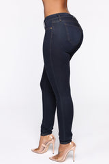 Flex Game Strong Low Rise Skinny Jeans - Dark Blue Wash Ins Street