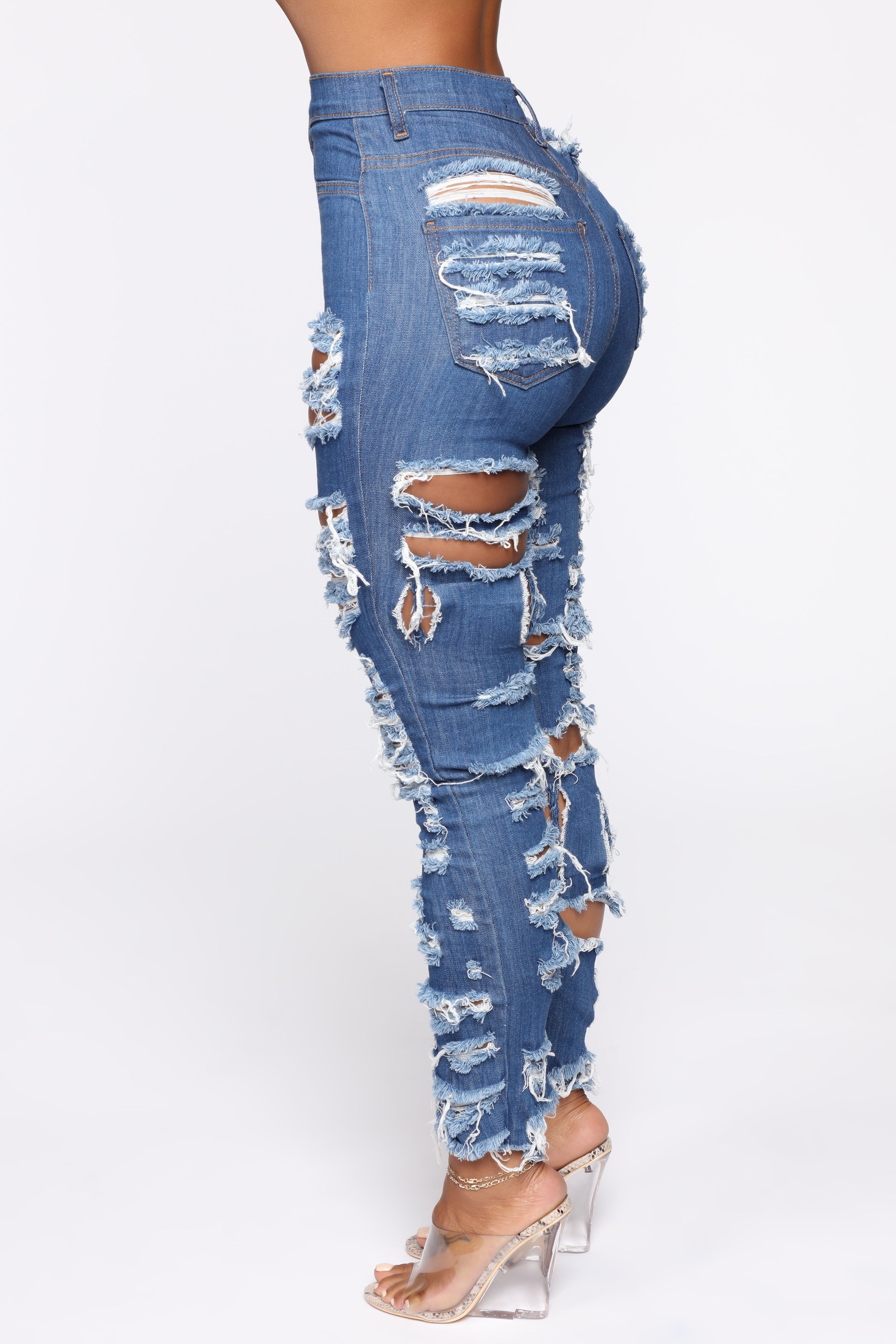 You're Cuttin' Up Distressed Skinny Jeans - Dark Blue Ins Street