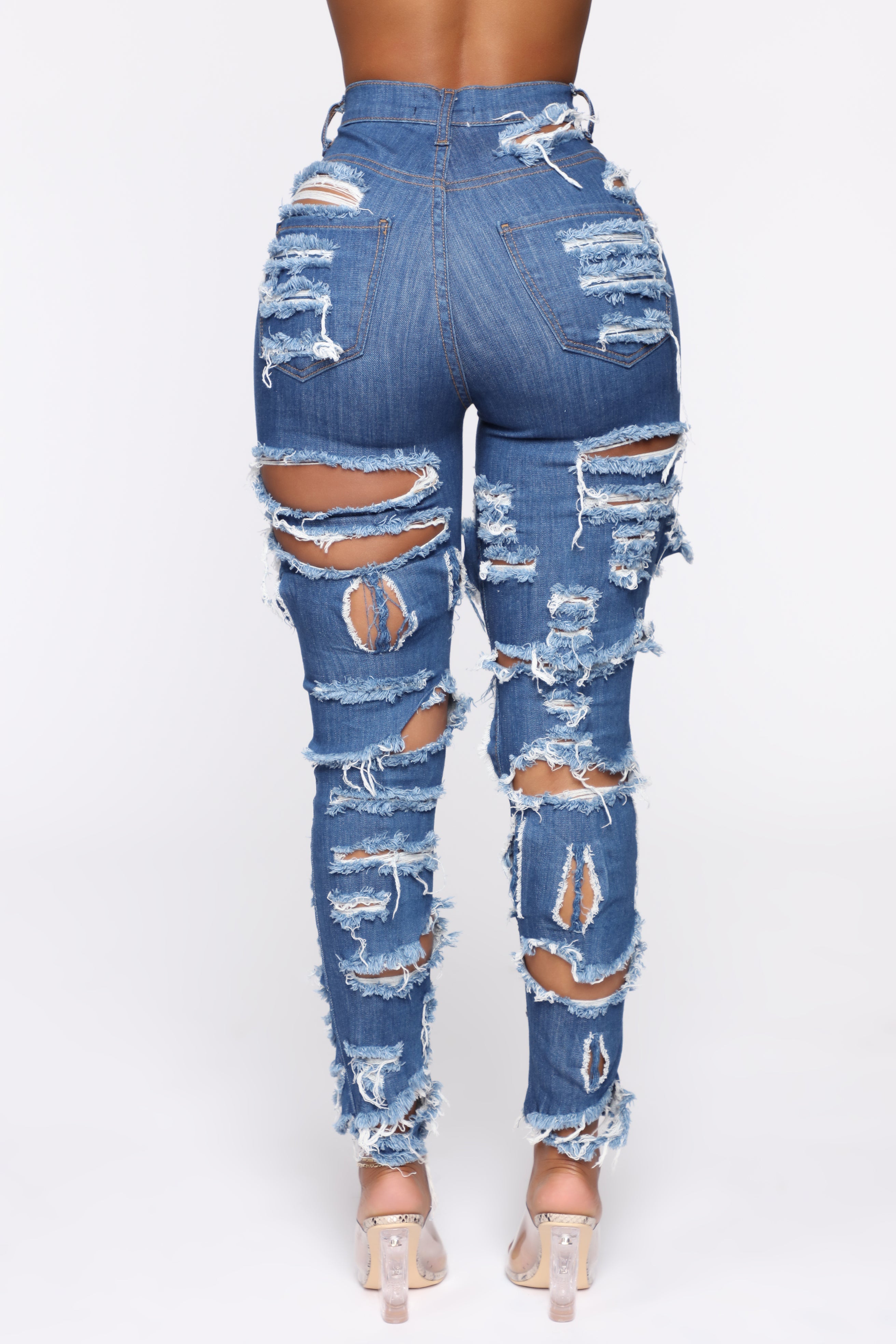 You're Cuttin' Up Distressed Skinny Jeans - Dark Blue Ins Street