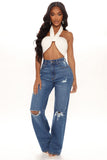 Searched Far And Wide Leg Jeans - Dark Wash Ins Street