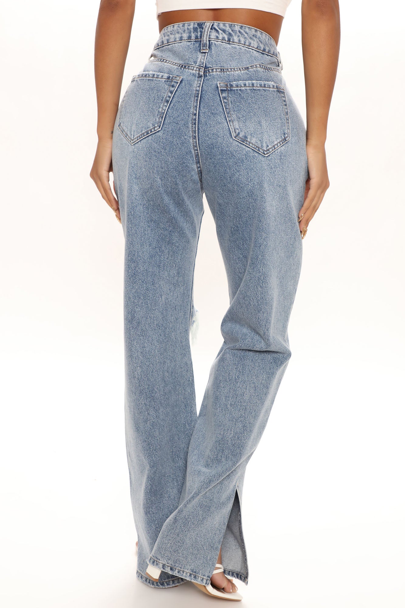 Go Back To The 90's Side Slit Jeans - Medium Blue Wash Ins Street