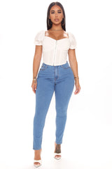 Upper East Side Split Ankle Jeans - Medium Blue Wash Ins Street